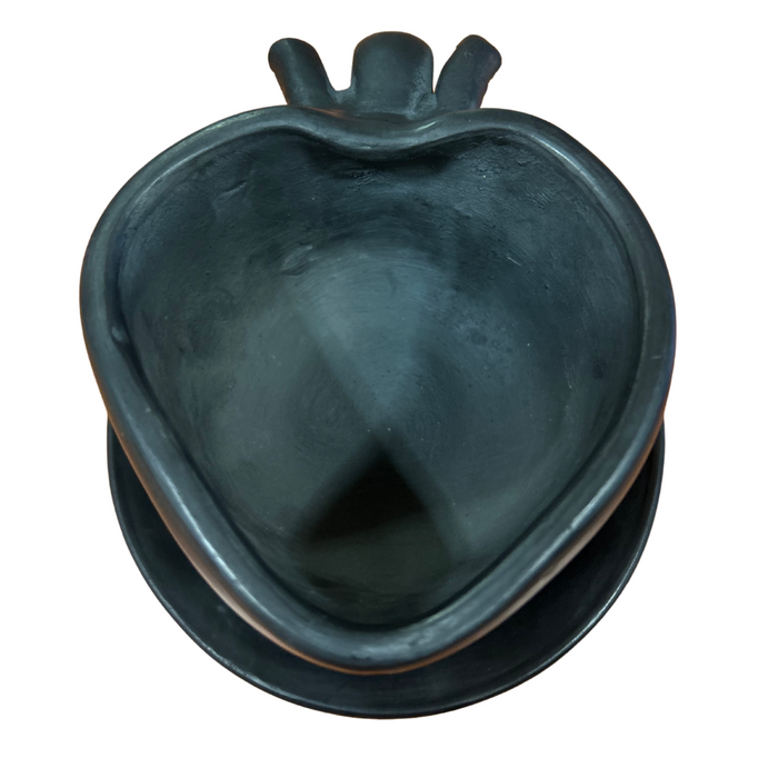 Set de 2 Tazas Corazón en Barro Negro: Auténtico Arte Oaxaqueño 10 Oz