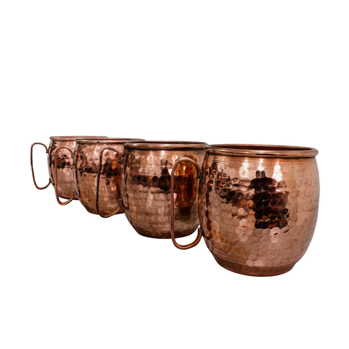 Set de 4 tarros de cobre martillado de 500 ml (16.9 onzas) Tazas y Vasos de Cobre