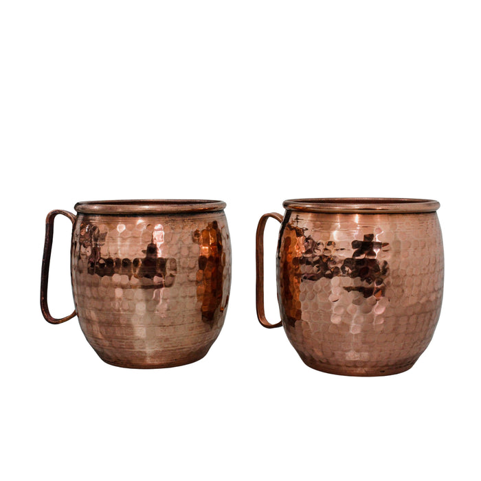 Juego de 2 Tarros de cobre martillado de 500ml (16.9oz), tazas y vasos de cobre