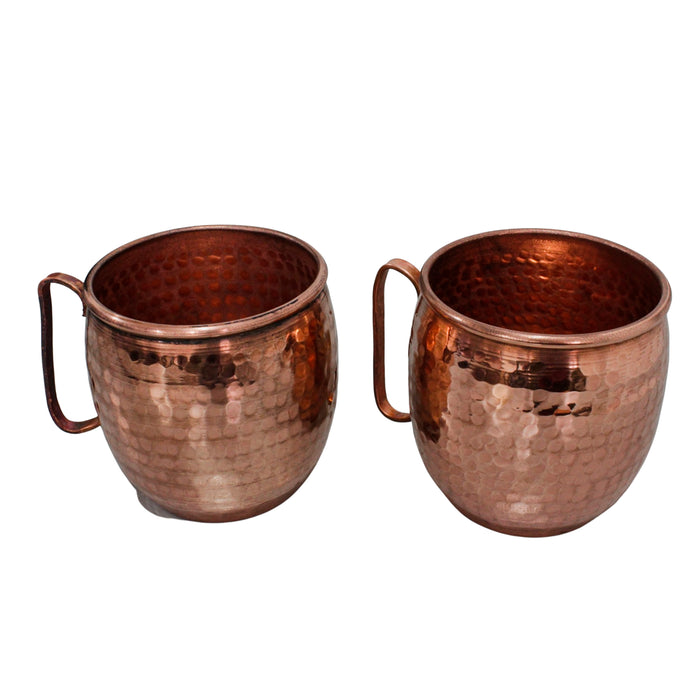 Juego de 2 Tarros de cobre martillado de 500ml (16.9oz), tazas y vasos de cobre