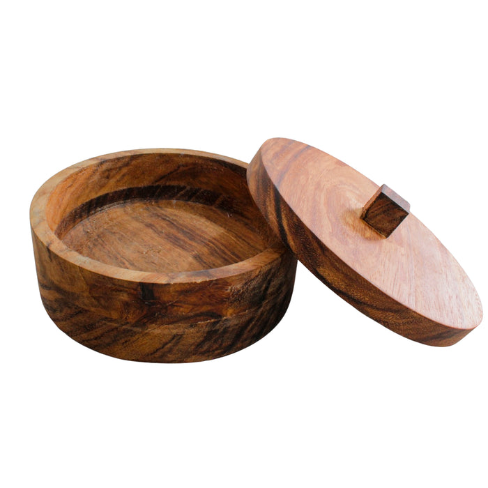 Tortillero cuahuitl de madera parota con tapa de madera