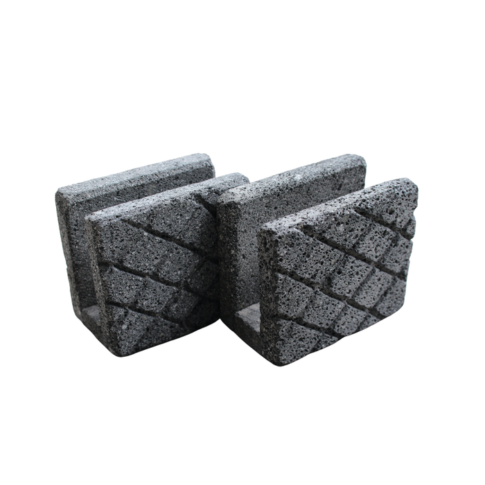 Servilleteros con diseño hechos de piedra volcánica