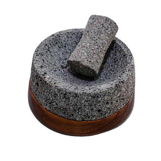 Molcajete Pitzotl de Piedra Volcánica de 31cm/12.2in de diámetro con c —  CEMCUI