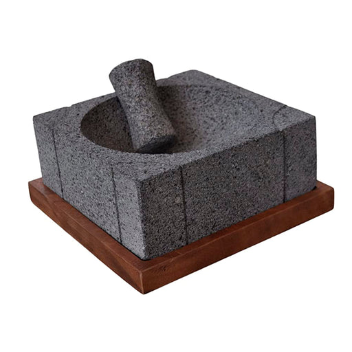  CEMCUI Molcajete mexicano grande de 12 pulgadas, 1 galón de  salsa hecha de piedra volcánica, mortero grande y mortero : Hogar y Cocina